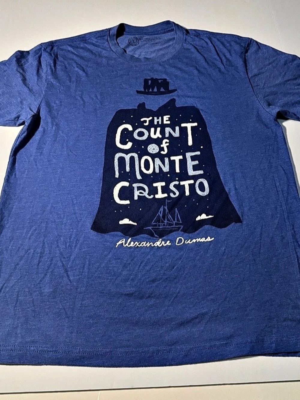 The Count of Monte Cristo Alexandre Dumas Literary T-Shirt in Blue